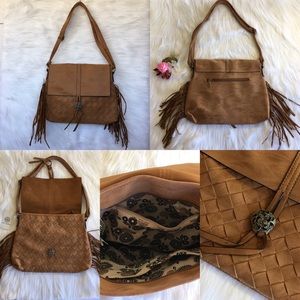 Fringe purse shoulder strap